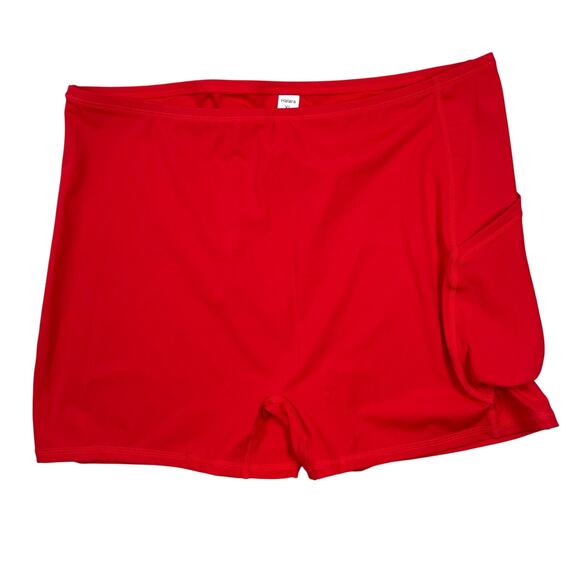 Halara Bike Shorts Womens XL Red Open Side Pocket Activewear Gym High Rise - Picture 1 of 5